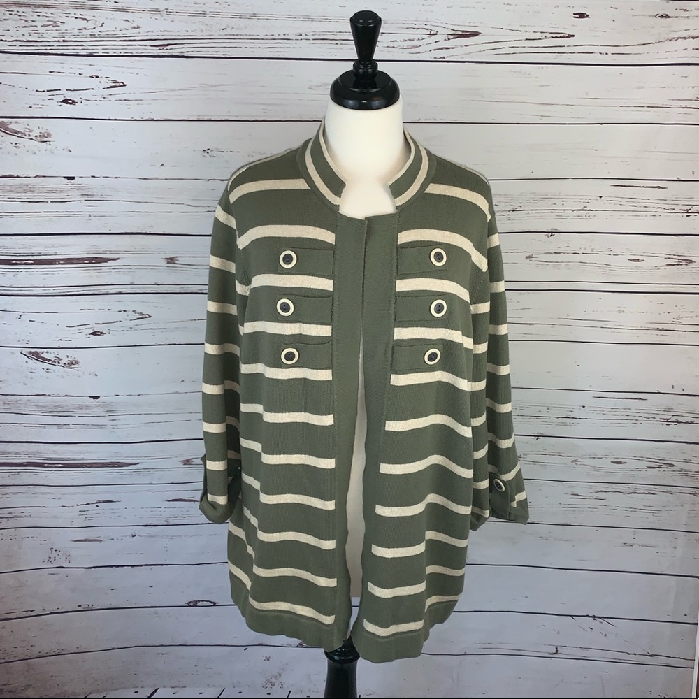 New Chico’s Military Green Spring Sweater 2X